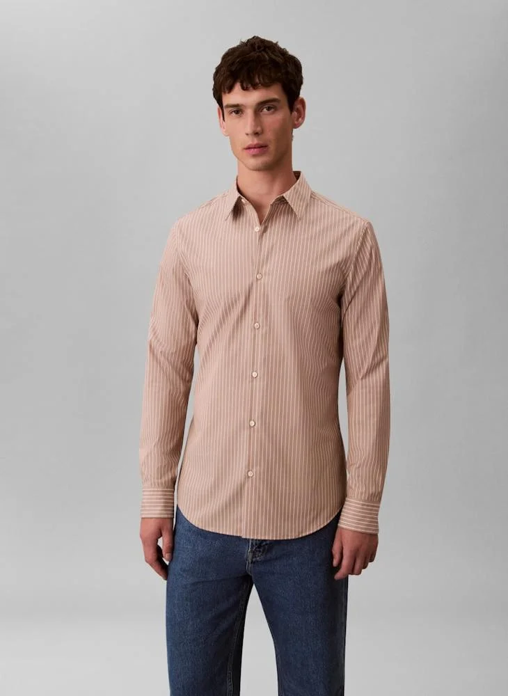 Striped Long Sleeve Slim Fit Shirt
