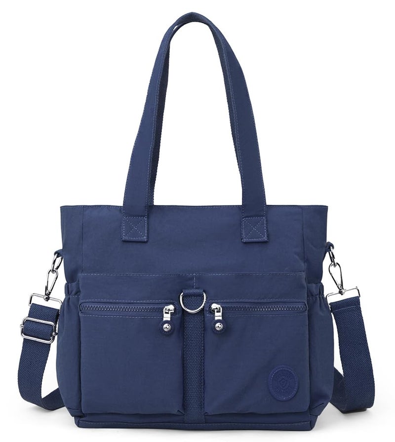Collsants Tote Bag for Women Nylon Purse and Handbags Tote Purse Crossbody Bag Messenger Bag (dark blue) - Image 1