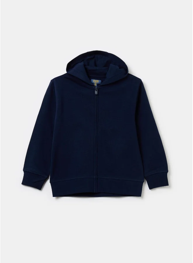 او في اس Full-zip sweatshirt in French terry with hood