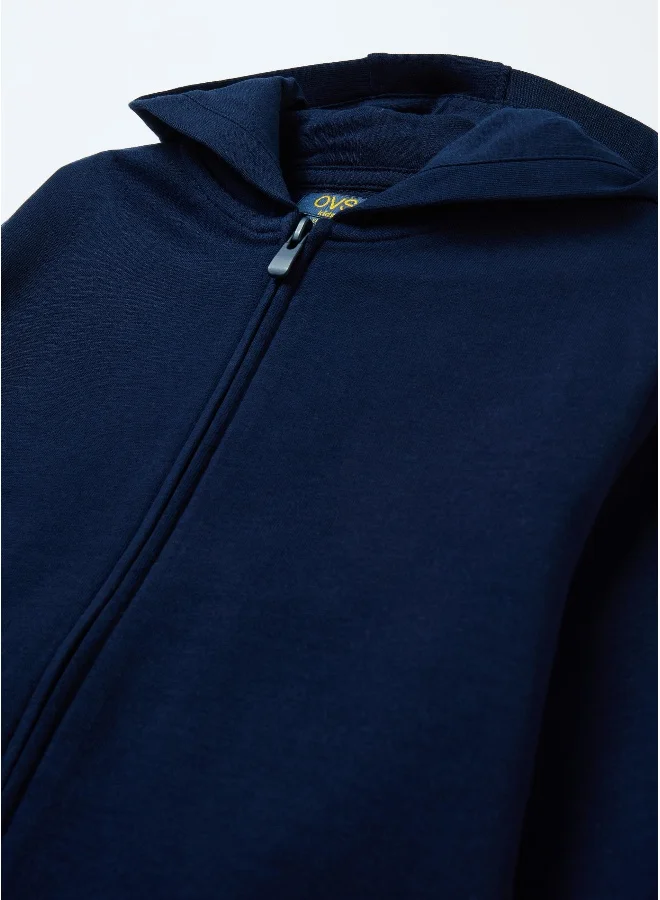 او في اس Full-zip sweatshirt in French terry with hood