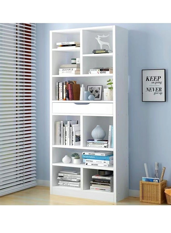 fashionhome Premium Modern Multi-Tier Bookshelf with Large Storage & Drawer Vertical Floor Bookcase for Living Room & Office 50x20x180 cm - Image 2