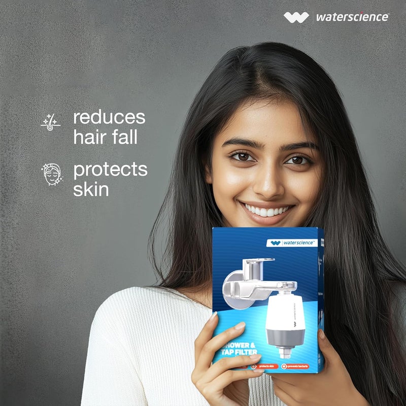 WaterScience منقي المياه العسرة CLEO للصنبور والدش | فلتر دش للحمام | فلتر مياه عسرة للصنبور - لمياه الآبار/الصهاريج - CLEO-SFU-717 - Image 3
