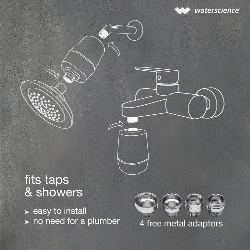 WaterScience منقي المياه العسرة CLEO للصنبور والدش | فلتر دش للحمام | فلتر مياه عسرة للصنبور - لمياه الآبار/الصهاريج - CLEO-SFU-717 - Image 5