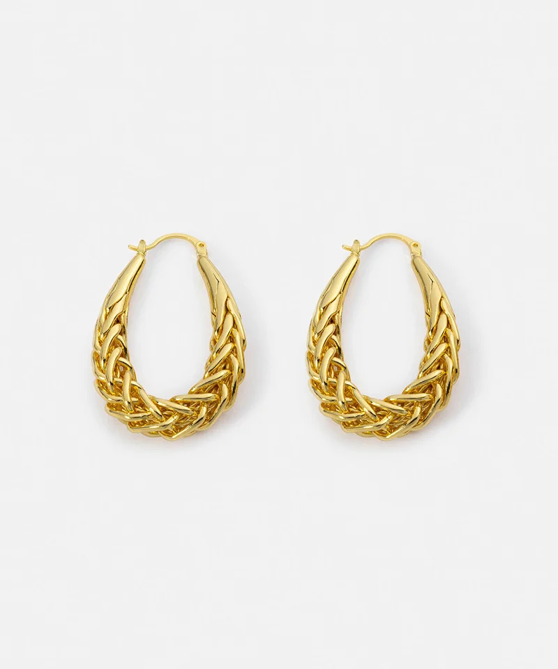 Ipekyol Textured Oval Earrings