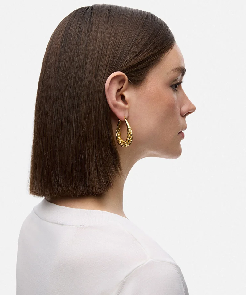 Ipekyol Textured Oval Earrings