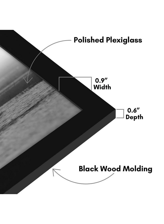 Americanflat Americanflat 12x36 Picture Frame with Polished Plexiglass - Gallery Style Frame with Engineered Wood - Signature Collection - Photo Frame for Wall Display - Black - Image 3