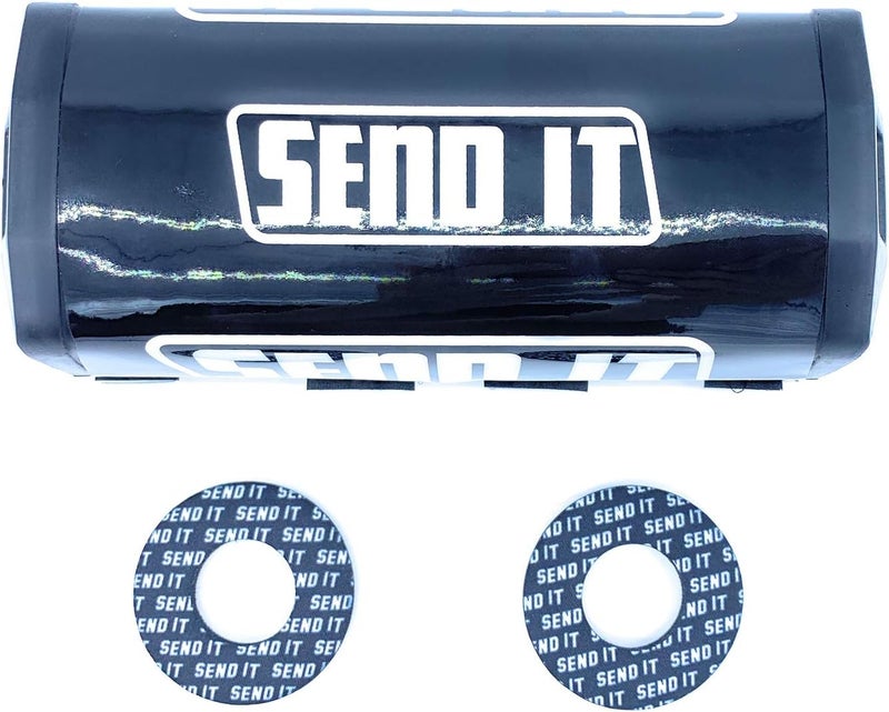 ThrottlePak SEND IT Bar Pad with FREE DONUTS Handlebar DIrtbike ATV Crossbar (BLACK, SQUARE) - Image 3