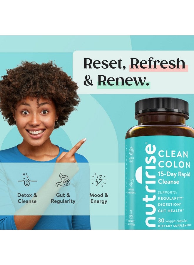 NUTRIRISE تنظيف القولون السريع لمدة 15 يومًا من نوتري رايز لصحة الأمعاء - دعم هضمي مع البروبيوتيك والألياف للإمساك، الانتظام والانتفاخ، خالي من السكر والجلوتين - Image 5