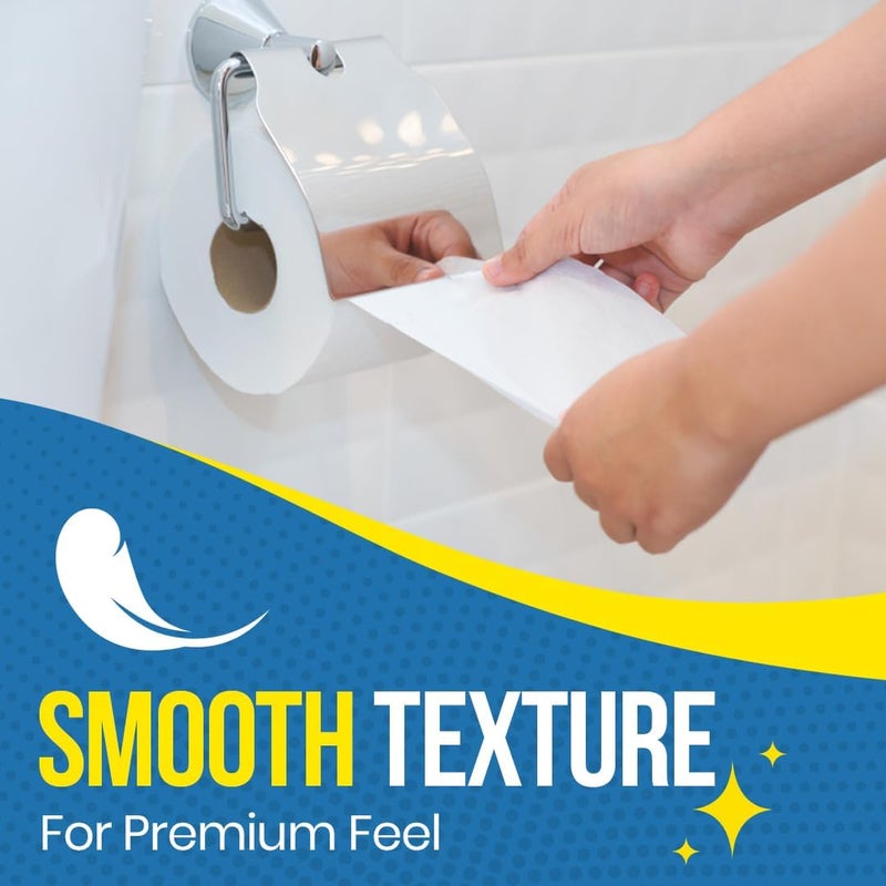 Maxi Supercarta Talcum Scented 3 Ply Giant Toilet Roll 1728 Sheets, Pack of 8 Rolls - 216 Soft High Absorbent Sheets per Roll - Thick Tissue with Butterfly Embossing - Image 5