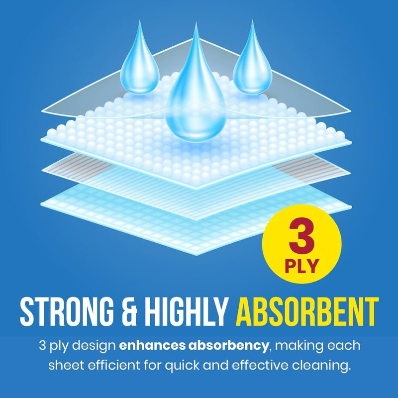 Maxi Supercarta Talcum Scented 3 Ply Giant Toilet Roll 1728 Sheets, Pack of 8 Rolls - 216 Soft High Absorbent Sheets per Roll - Thick Tissue with Butterfly Embossing - Image 3