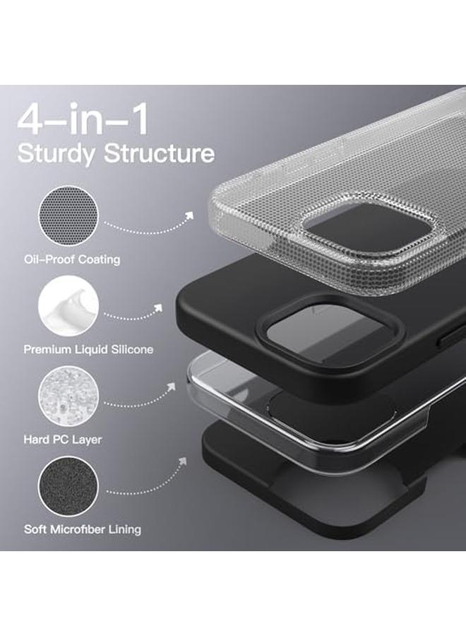 Jetech Silicone Case For Iphone 14 Pro Max 6.7 Inch Silky Soft Touch Full Body Protective Phone Case Shockproof Cover With Microfiber Lining Black - Image 2