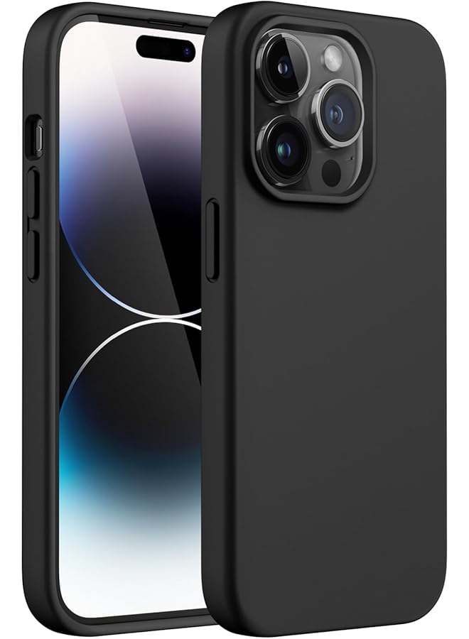 Jetech Silicone Case For Iphone 14 Pro Max 6.7 Inch Silky Soft Touch Full Body Protective Phone Case Shockproof Cover With Microfiber Lining Black - Image 1