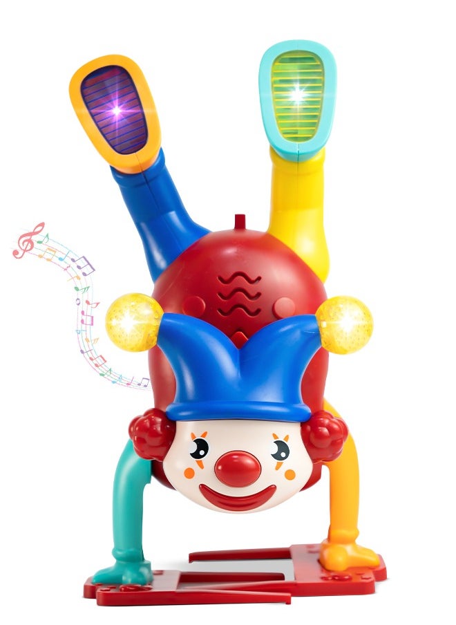 BAYBEE Baybee Dancing Joker Crazy Circus Toy Handstand Funny Cute Clown Joker Toys Dancing Toy Walking Clown Toy with Music LED Light Upside Down Fun Moving Toy Babies Toddlers and Kids  - Image 1