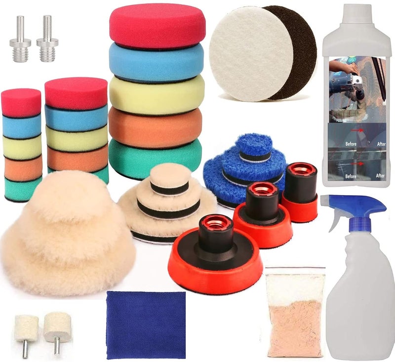 DIY Crafts DIY Crafts 200 Grm 1 INCH SET Buffing Polishing Pad Kit Choice 1 2 3 Kit with 5811 Thread Backing pad Adapters for Car Sanding Polishing Waxing Sealing Gla200 Grm 1 INCH SET  - Image 1