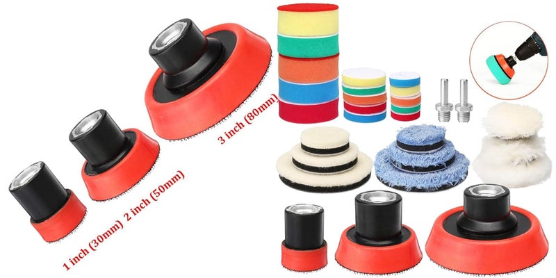 DIY Crafts DIY Crafts 200 Grm 1 INCH SET Buffing Polishing Pad Kit Choice 1 2 3 Kit with 5811 Thread Backing pad Adapters for Car Sanding Polishing Waxing Sealing Gla200 Grm 1 INCH SET  - Image 3
