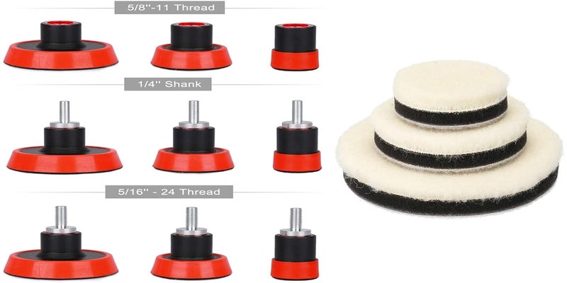 DIY Crafts DIY Crafts 200 Grm 1 INCH SET Buffing Polishing Pad Kit Choice 1 2 3 Kit with 5811 Thread Backing pad Adapters for Car Sanding Polishing Waxing Sealing Gla200 Grm 1 INCH SET  - Image 5