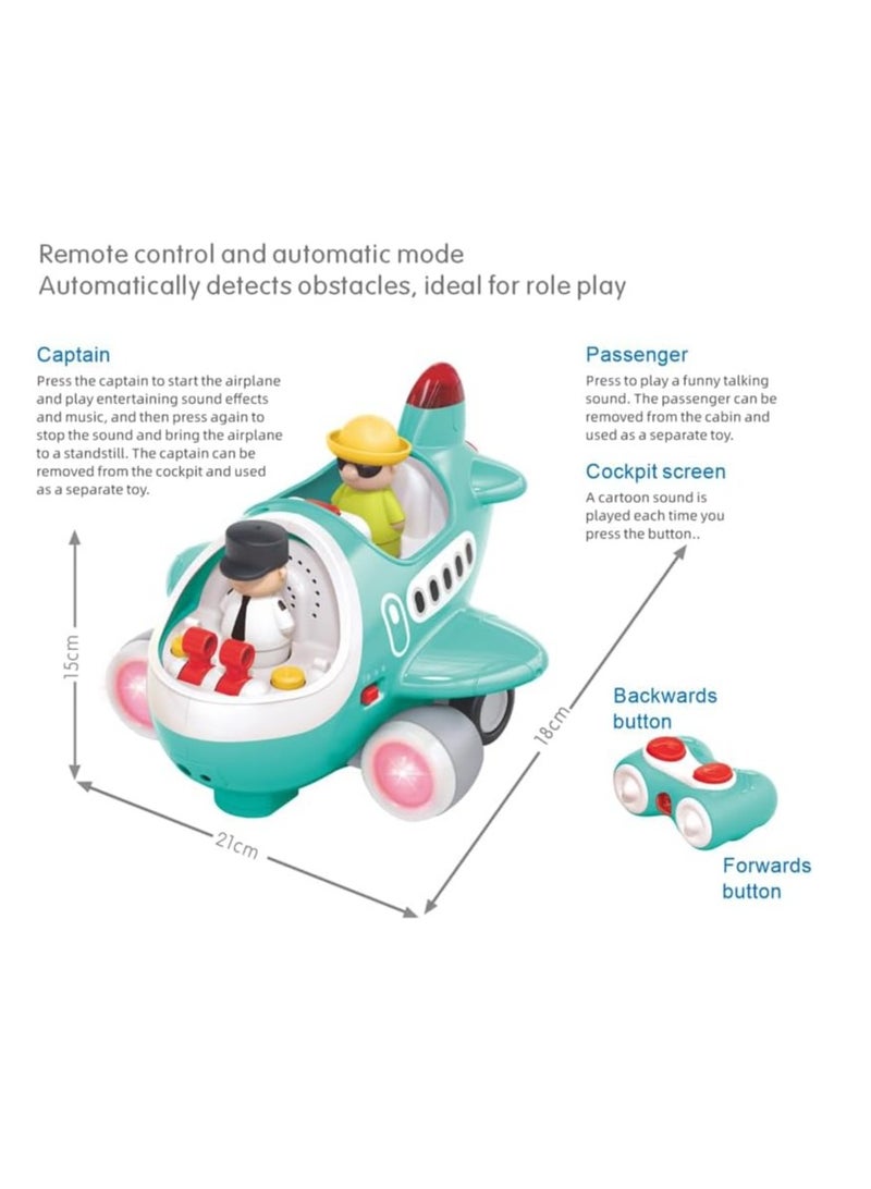 BAYBEE ألعاب أطفال صغار - طائرة تحكم عن بعد - ألعاب أطفال تظاهرية - أوضاع متعددة - ألعاب طائرة وسيارة ممتعة بالضوء والموسيقى للأطفال - Image 4