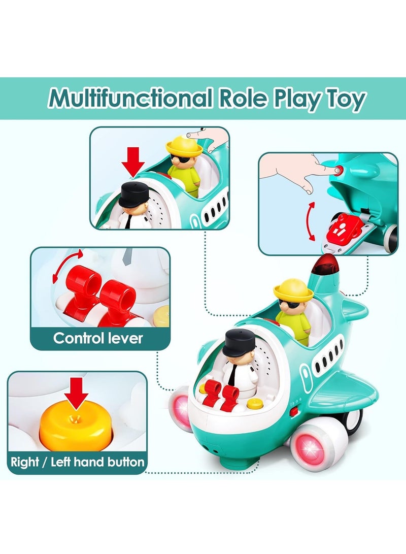 BAYBEE ألعاب أطفال صغار - طائرة تحكم عن بعد - ألعاب أطفال تظاهرية - أوضاع متعددة - ألعاب طائرة وسيارة ممتعة بالضوء والموسيقى للأطفال - Image 2