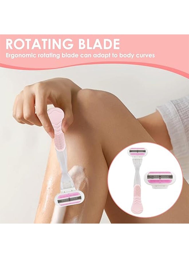 Women's Shaving Set, 1 Handle with 4 Refills, Multi-blade Refillable Shaving Razor for Legs Underarms Bikini Line, Comfortable Grip Razor for Women - Image 5