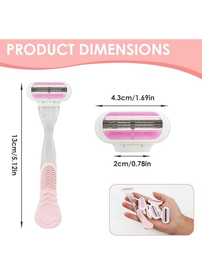 Women's Shaving Set, 1 Handle with 4 Refills, Multi-blade Refillable Shaving Razor for Legs Underarms Bikini Line, Comfortable Grip Razor for Women - Image 2