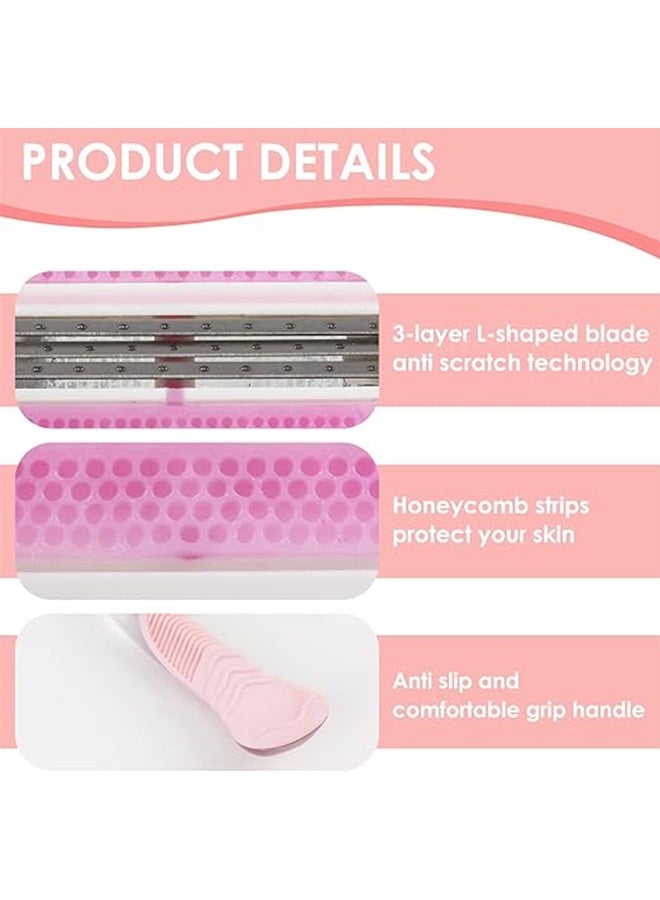 Women's Shaving Set, 1 Handle with 4 Refills, Multi-blade Refillable Shaving Razor for Legs Underarms Bikini Line, Comfortable Grip Razor for Women - Image 3