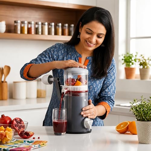 RITU Rapid Portable Juicer Machine for Home | Manual Hand Juicer for Fruits & Vegetables | Handle & Vacuum Locking System | Easy to Use | Shake & Fruit Juicer for All Fruits | Compact & Durable Design - Image 5