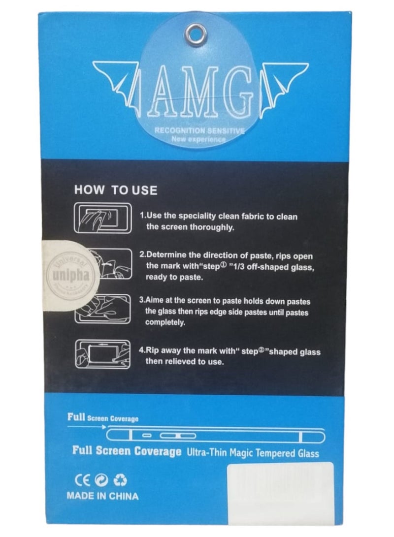 AMG Full Screen Coverage Ultra -Thin Magic Tempered Glass For Samsung A9 2019 Black - Image 2