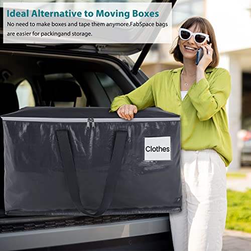 Fabspace Moving Bags Heavy Duty with Strong Zippers and Handles Collapsible Moving Supplies, Storage Totes for Packing & Moving Storing 125L 4Pack - Image 5
