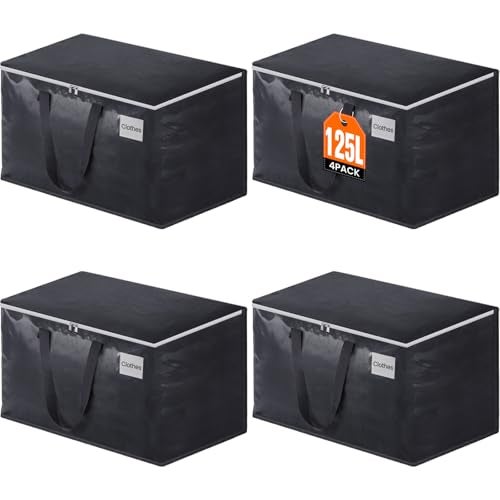 Fabspace Moving Bags Heavy Duty with Strong Zippers and Handles Collapsible Moving Supplies, Storage Totes for Packing & Moving Storing 125L 4Pack - Image 1