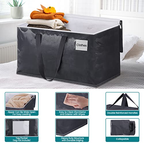 Fabspace Moving Bags Heavy Duty with Strong Zippers and Handles Collapsible Moving Supplies, Storage Totes for Packing & Moving Storing 125L 4Pack - Image 3