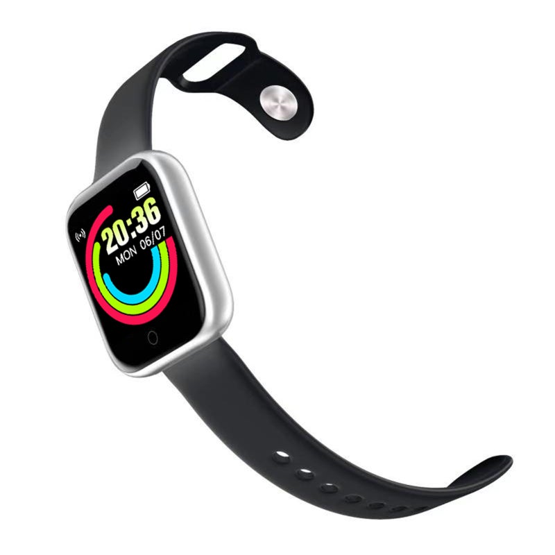 Y68 Smart Sports Bracelet 1.44-Inch IPS Single-Touch Screen BT4.0 USB Intelligent Quick Charge Fitness Tracker Multiple Sports Mode Sleep/Heart Rate/Blood Pressure Monitor IP67 Waterproof Notification/Call/Sedentary Reminder Remote Camera/Music Control Compatible with Android iOS - Image 1