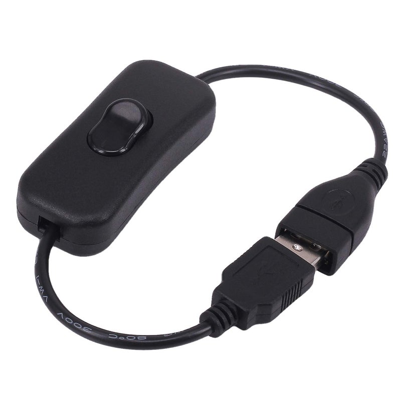 كابل USB مجموعة 3 قطع - كابل تمديد ذكر إلى أنثى مع مفتاح هزاز مدمج لجهاز تسجيل القيادة، مصباح مكتب LED، مروحة USB، شريط LED (مجموعة 3 قطع أسود) - Image 4