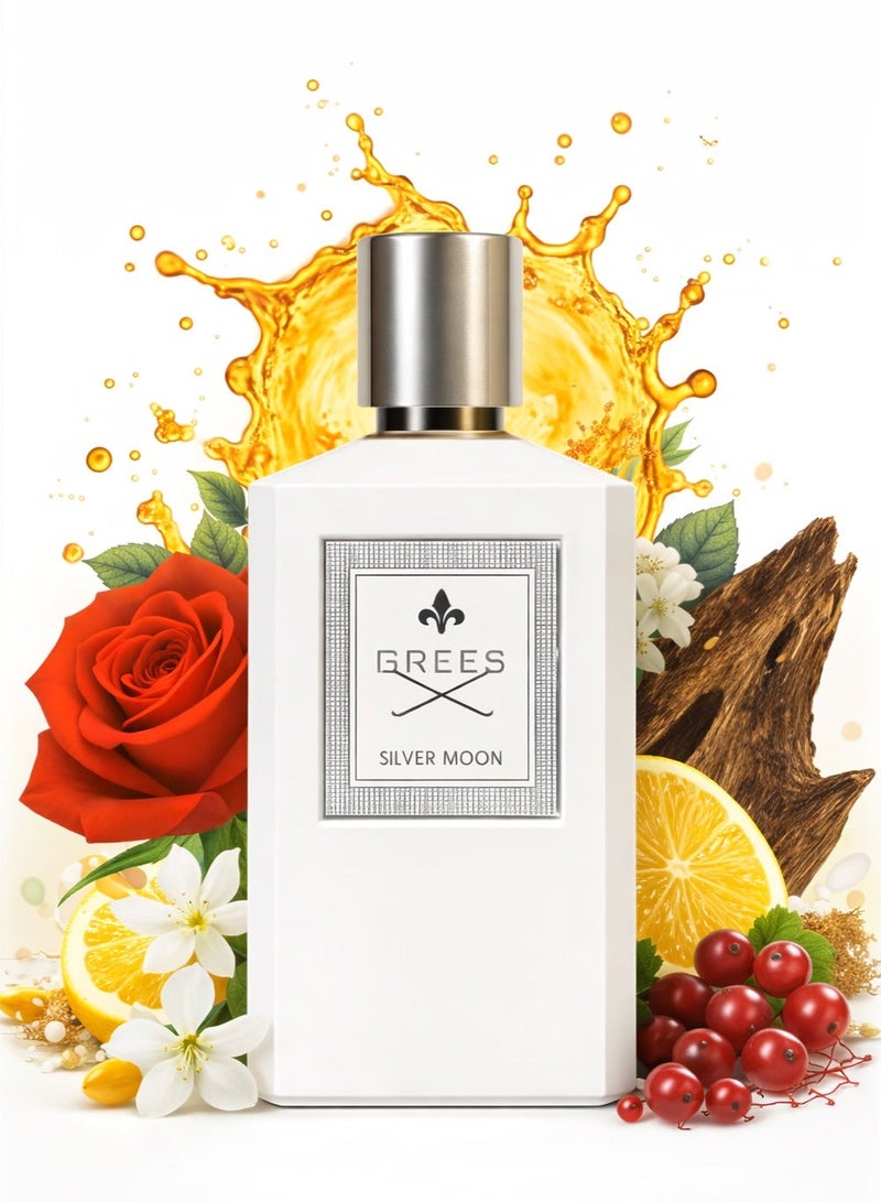 Cavalier Perfume Luxury Unisex Perfume The Cavalier Grees Silver Moon Perfume 100ml | Long Lasting Unisex Perfume with Fresh Fruity & Green Fragrance with Floral & Aromatic Touch | The Best Eau de Parfum For Men & Women - Image 1