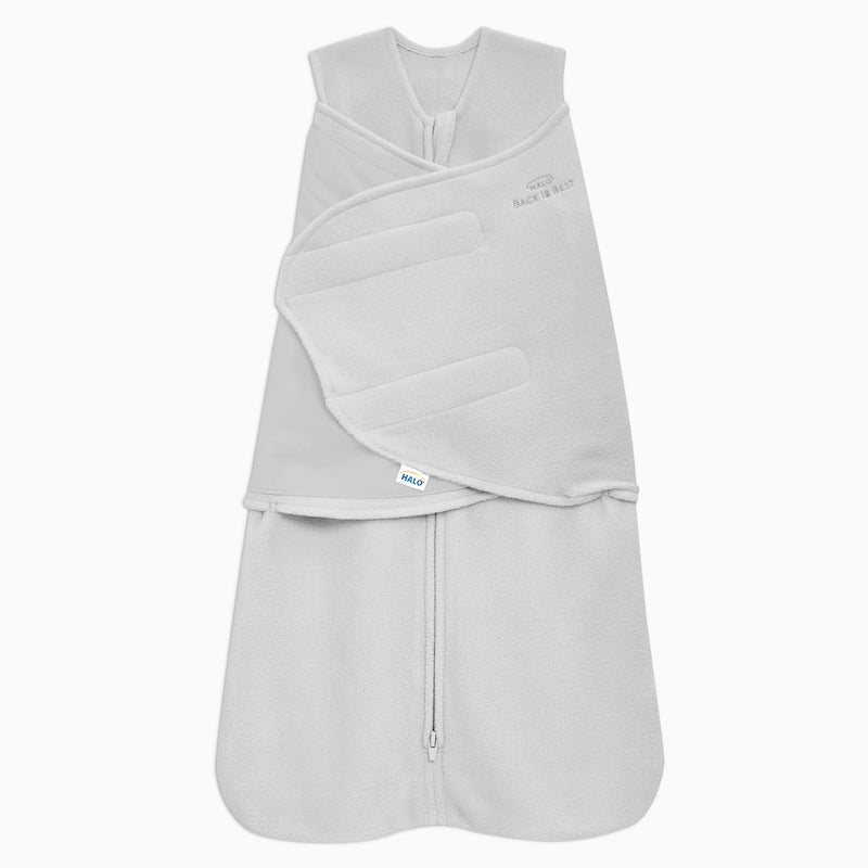 HALO MicroFleece Sleepsack Swaddle 3Way Adjustable Swaddle Blanket for Newborn and Infants TOG 30 for Cold Climates Hip Healthy Grey Small 36 Months - Image 2