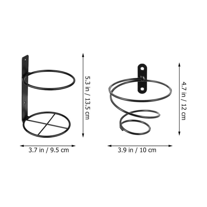 Black Iron Wall Mounted Wine Bottle Holder Rack Set Of 4 For Kitchen Home Display - Image 3