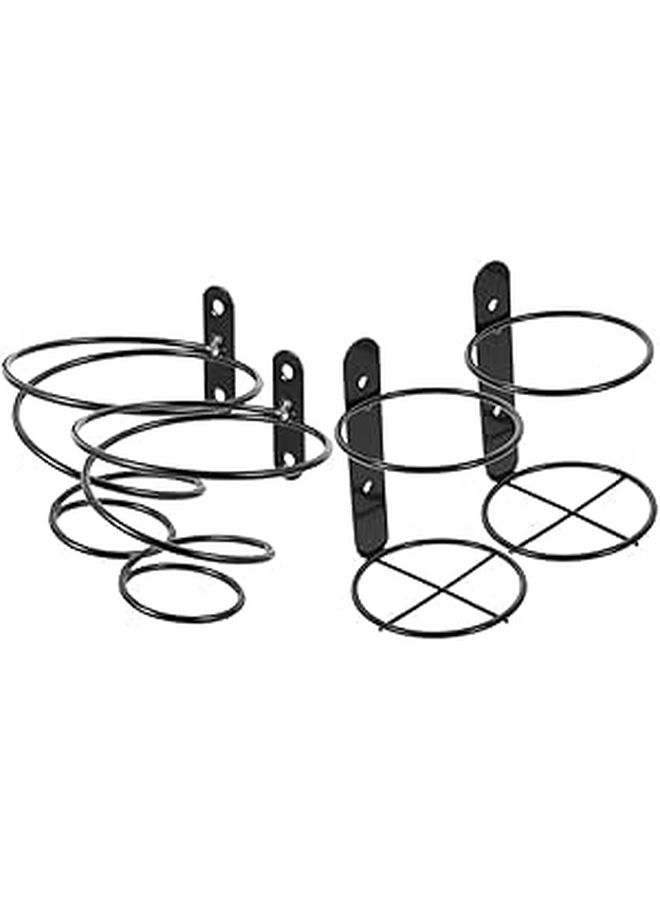 Black Iron Wall Mounted Wine Bottle Holder Rack Set Of 4 For Kitchen Home Display - Image 1