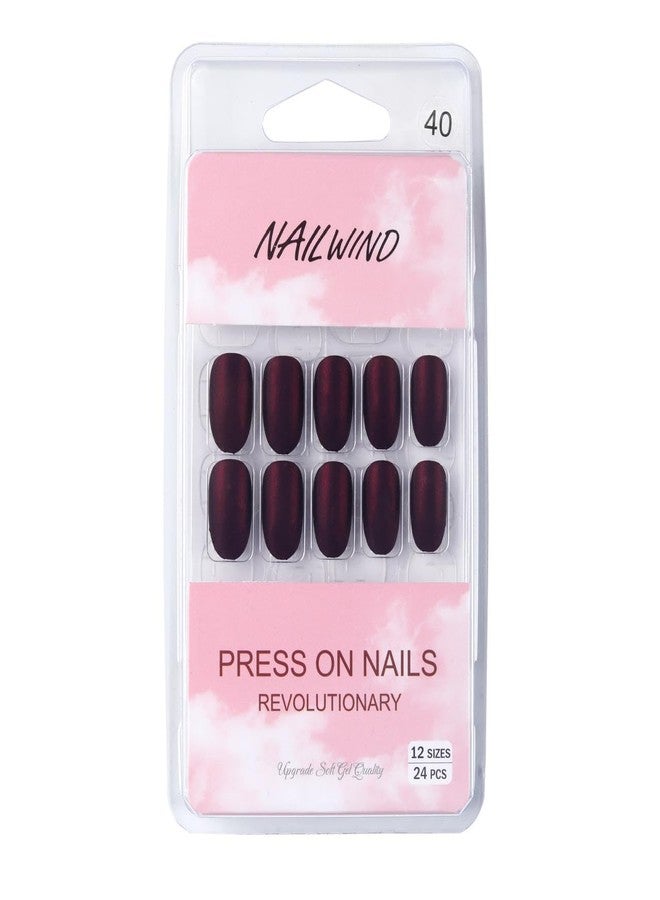 NAILWIND 24pcs Press on Nails | Matte Natural French Short False Nails | Acrylic Full Cover Nails | Natural Fake Nails Delicate & Comfortable for Women and Girls (V-40) - Image 5