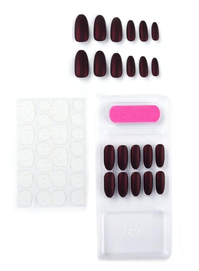 NAILWIND 24pcs Press on Nails | Matte Natural French Short False Nails | Acrylic Full Cover Nails | Natural Fake Nails Delicate & Comfortable for Women and Girls (V-40) - Image 4