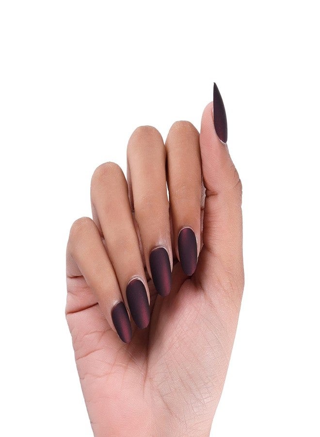 NAILWIND 24pcs Press on Nails | Matte Natural French Short False Nails | Acrylic Full Cover Nails | Natural Fake Nails Delicate & Comfortable for Women and Girls (V-40) - Image 3