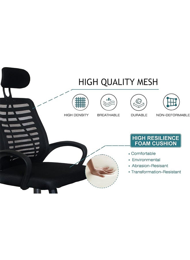 JCB CHIC Ergonomic Mesh Office Chair with Headrest, Adjustable Swivel Desk Chair Rolling Computer Chair for Home & Office - Image 4