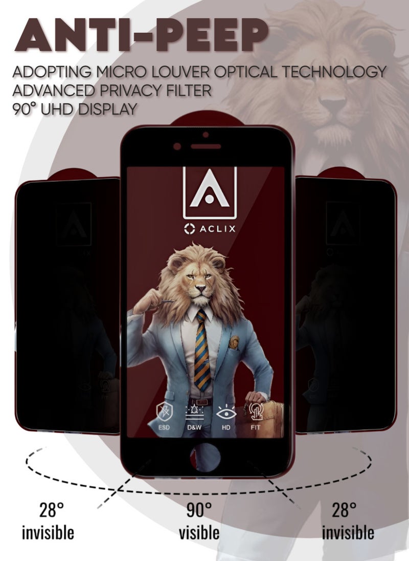 ACLIX Antistatic ESD Dustof Premium Quality High Definition Anti-Spy Privacy Tempered Glass Screen tector Designed For  iPhone 7 - Image 2