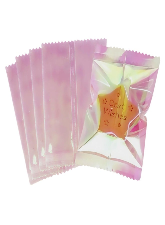 MITOB 100 Pack Iridescent Holographic Cellophane Treat Bags 2.36x3.54 inch Clear Heat Seal Cookie Candy Wrappers Individual Bakery Packaging Homemade Pouch for Birthday Party Favor Chocolate Snacks - Image 1