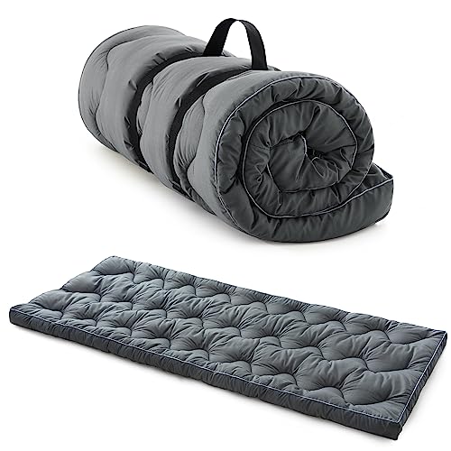 Jamdok Cot Mattress Topper for Camp CotRv BunkNarrow Twin Beds75X30Thickened Quilted PadLightweight Foldable Sleeping Mat for Traveling Hiking BackpackingPortableGray - Image 1