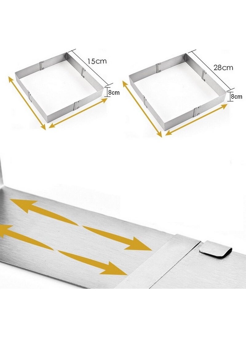 Nar Kalıp Narkalıp Square Adjustable Cake Mold 15 - 28 cm Depth 8 cm  - Image 4