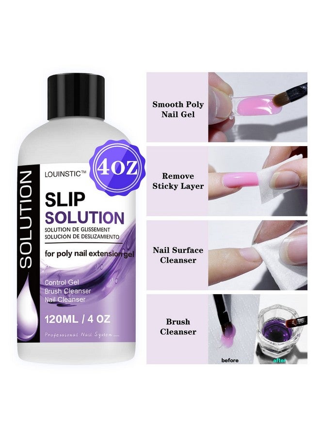 LOUINSTIC Polygel Slip Solution 4 Oz Anti Stick Polygel Nail Solutions Gel Nail Slip Liquid For Poly Nail Extension Gel - Image 3
