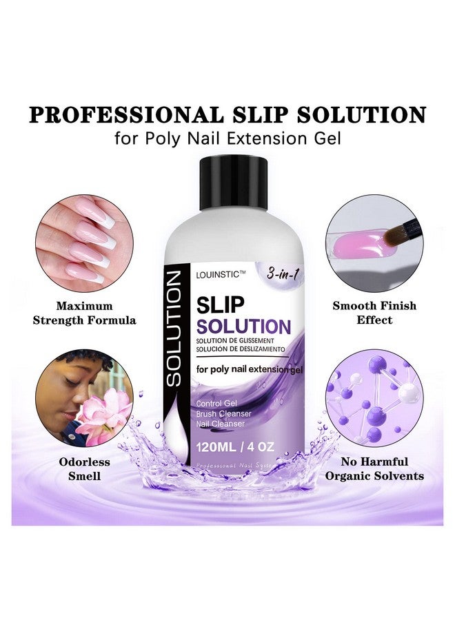 LOUINSTIC Polygel Slip Solution 4 Oz Anti Stick Polygel Nail Solutions Gel Nail Slip Liquid For Poly Nail Extension Gel - Image 4