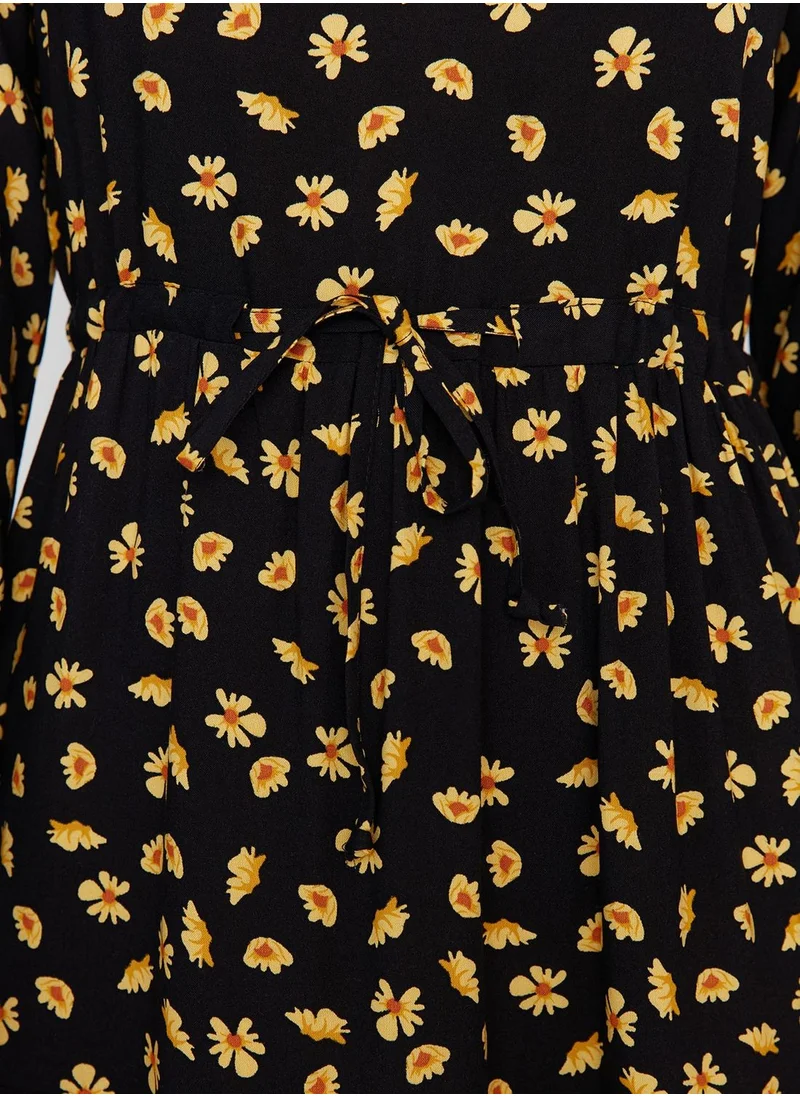 trendyol Floral Print Tie Detail Dress