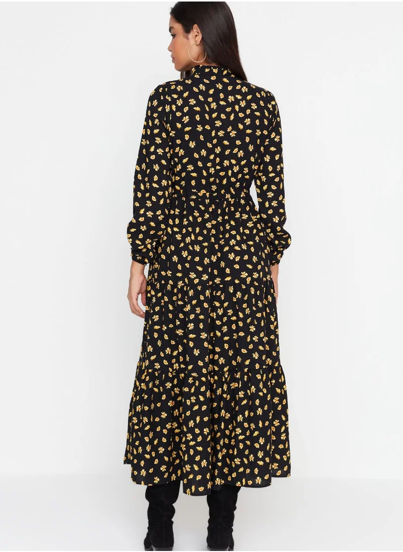 trendyol Floral Print Tie Detail Dress
