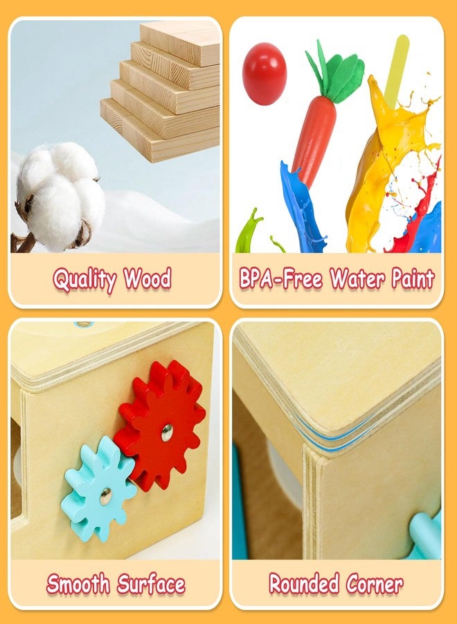 Wdmiya ألعاب مونتيسوري للأطفال بعمر سنة واحدة، ألعاب خشبية 6 في 1 للرضع، صندوق لحفظ الأشياء، لعبة مطابقة الألوان والأشكال، حصاد الجزر، هدية تعليمية لمرحلة ما قبل المدرسة (صندوق عملات جديد) - Image 4