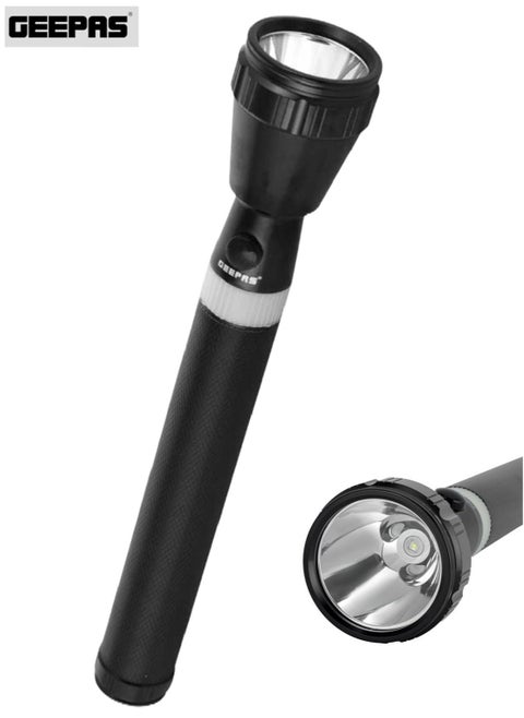 Rechargeable LED Flashlight - Geepas GFL51031N Rechargeable Led Flashlight - Torch With 2000 Meters Range, Portable Design & 3 Hours Working |Perfect For Camping Bicycle Hiking Emergency,